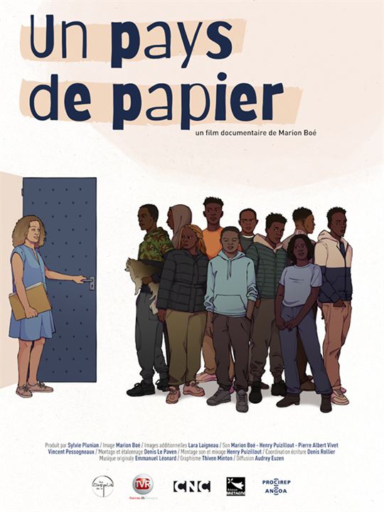 Affiche du court métrage Un pays de papier (2025) de Marion Boé. Voir Un pays de papier en streaming / torrent sur meilleurs-films.fr