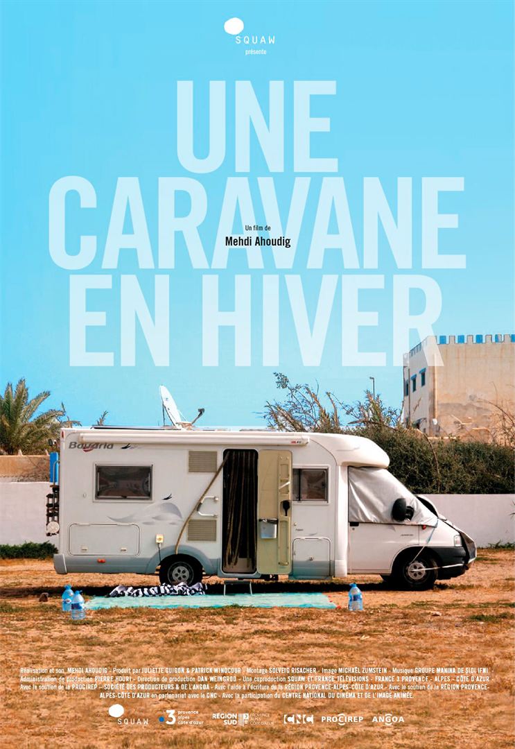 Affiche du court métrage Une caravane en hiver (2020) de Mehdi Ahoudig. Voir Une caravane en hiver en streaming / torrent sur meilleurs-films.fr