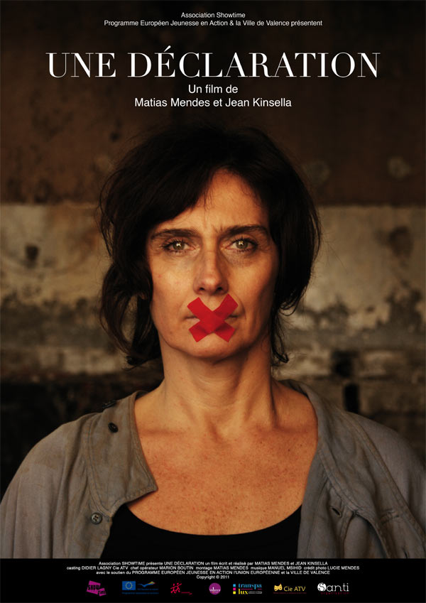 Affiche du court métrage Une déclaration (2011) de Jean Kinsella. Voir Une déclaration en streaming / torrent sur meilleurs-films.fr