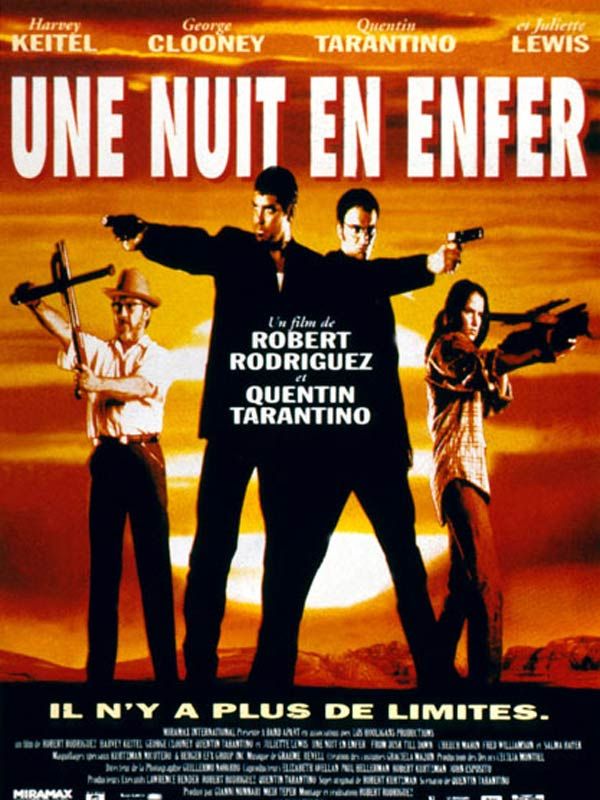 Affiche du film Une nuit en enfer (1996) de Robert Rodriguez. Voir Une nuit en enfer en streaming / torrent sur meilleurs-films.fr