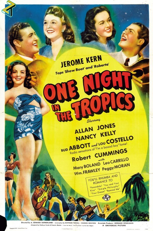 Affiche du film Une nuit sous les tropiques (1940) de A. Edward Sutherland. Voir Une nuit sous les tropiques en streaming / torrent sur meilleurs-films.fr
