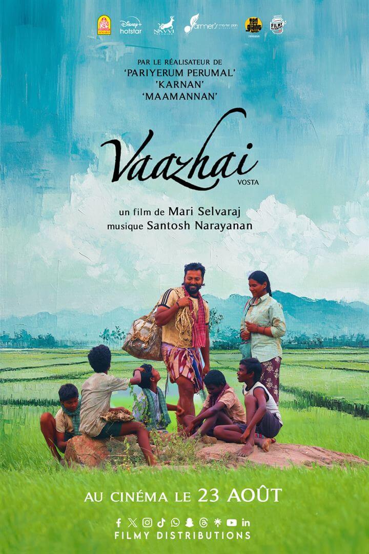 Affiche du film Vaazhai (2024) de Kalaiyarasan. Voir Vaazhai en streaming / torrent sur meilleurs-films.fr