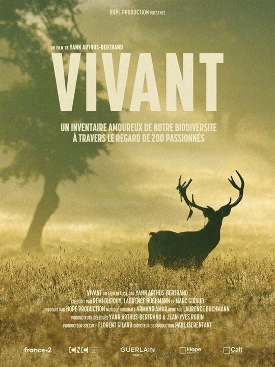Affiche du film Vivant (2023) de Yann Arthus-Bertrand. Voir Vivant en streaming / torrent sur meilleurs-films.fr