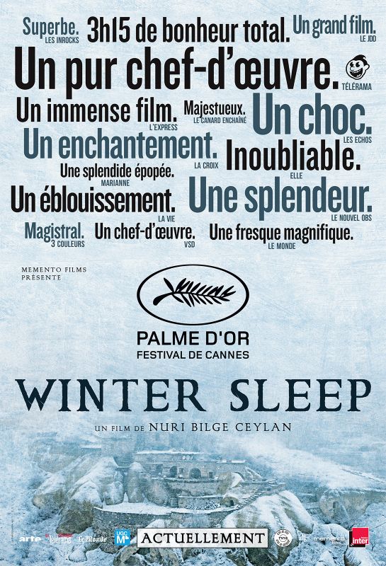 Affiche du film Winter Sleep (2013) de Nuri Bilge Ceylan. Voir Winter Sleep en streaming / torrent sur meilleurs-films.fr