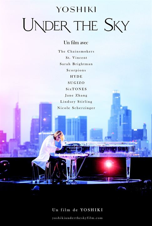 Affiche du film Yoshiki: Under the Sky (2023) de Mark Ritchie. Voir Yoshiki: Under the Sky en streaming / torrent sur meilleurs-films.fr